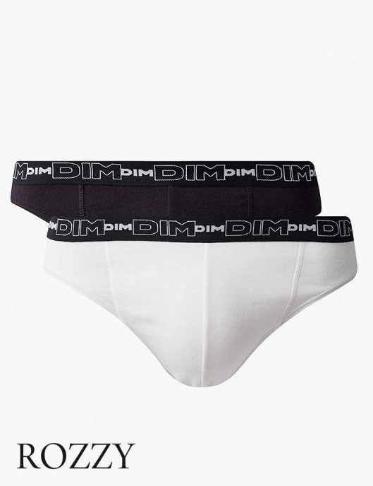Трусы слипы мужские DIM 6595/2 черный/белый (уп.2шт.)