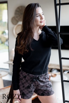 Пижама хлопковая Sensis She черный/коричневый