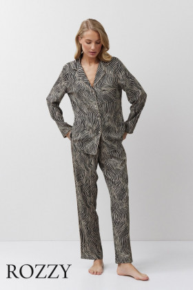 Пижама вискозная Aruelle Linna черный/мокка