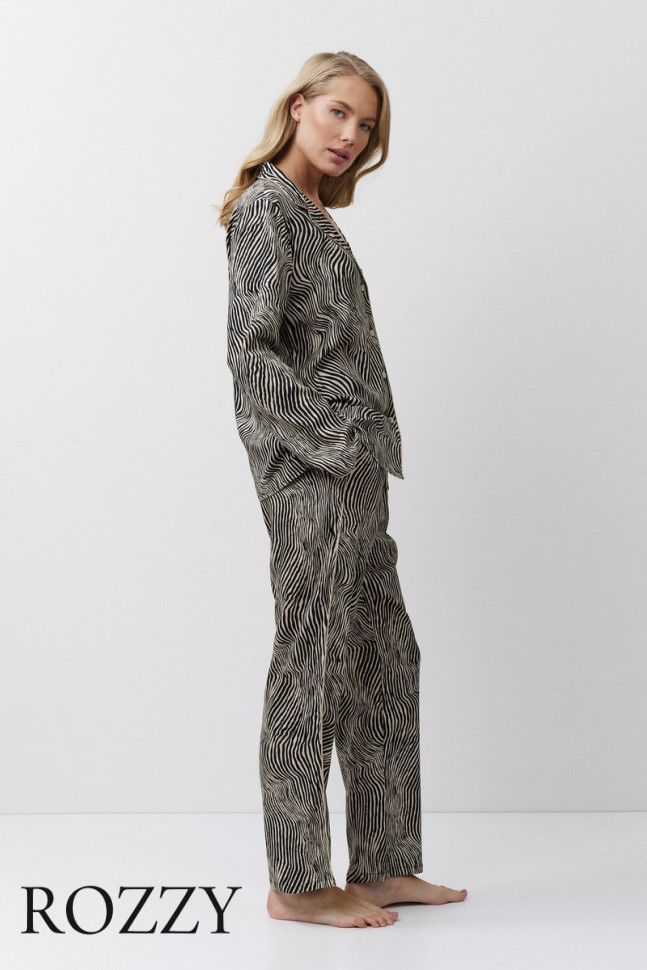 Пижама вискозная Aruelle Linna черный/мокка