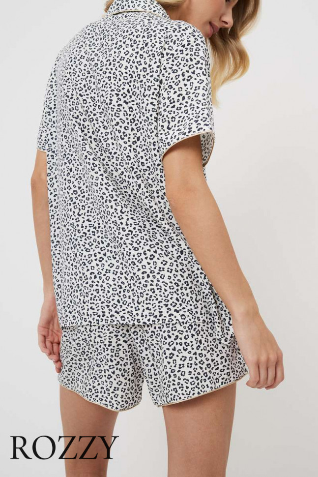 Пижама вискозная с шортами Aruelle Beatrich серый