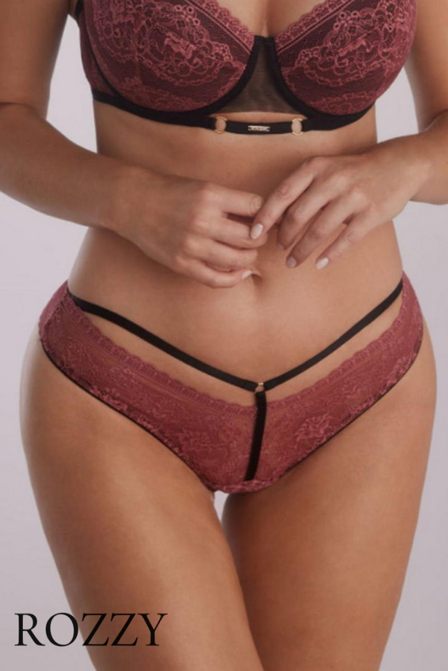 Трусы бразильяна Kinga Eva B-1108/3 черный/розовый