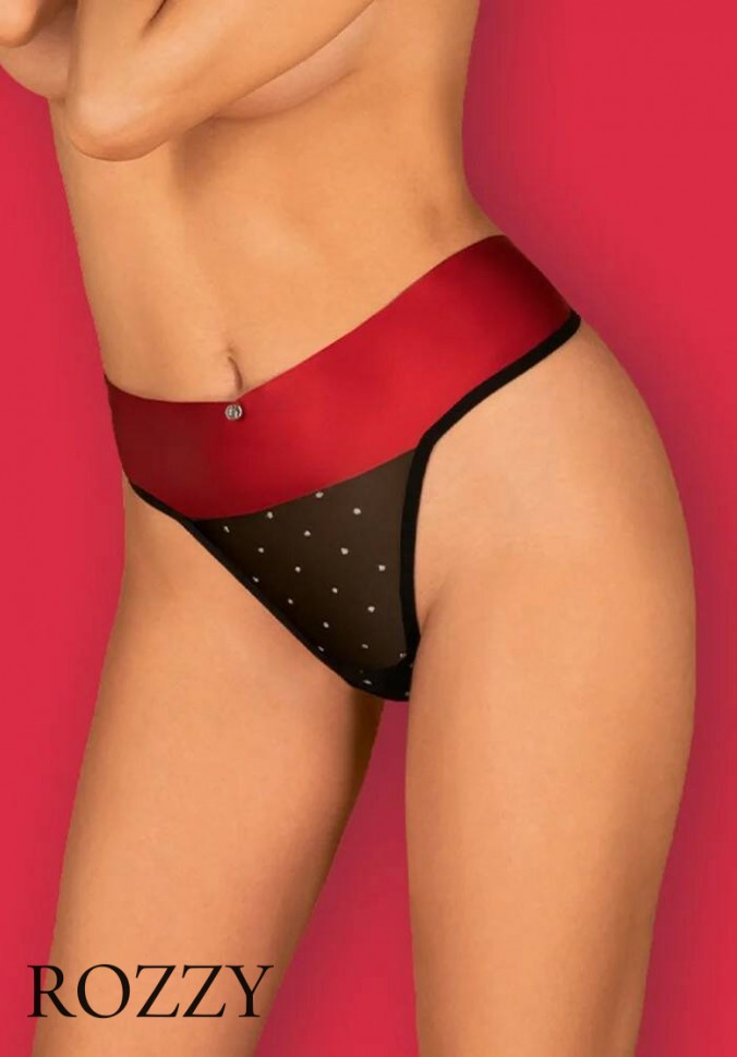 Трусы стринги Obsessive Tienesy Thong красно-черный