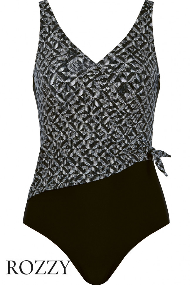 Купальник слитный Naturana 73437 черно-серый К