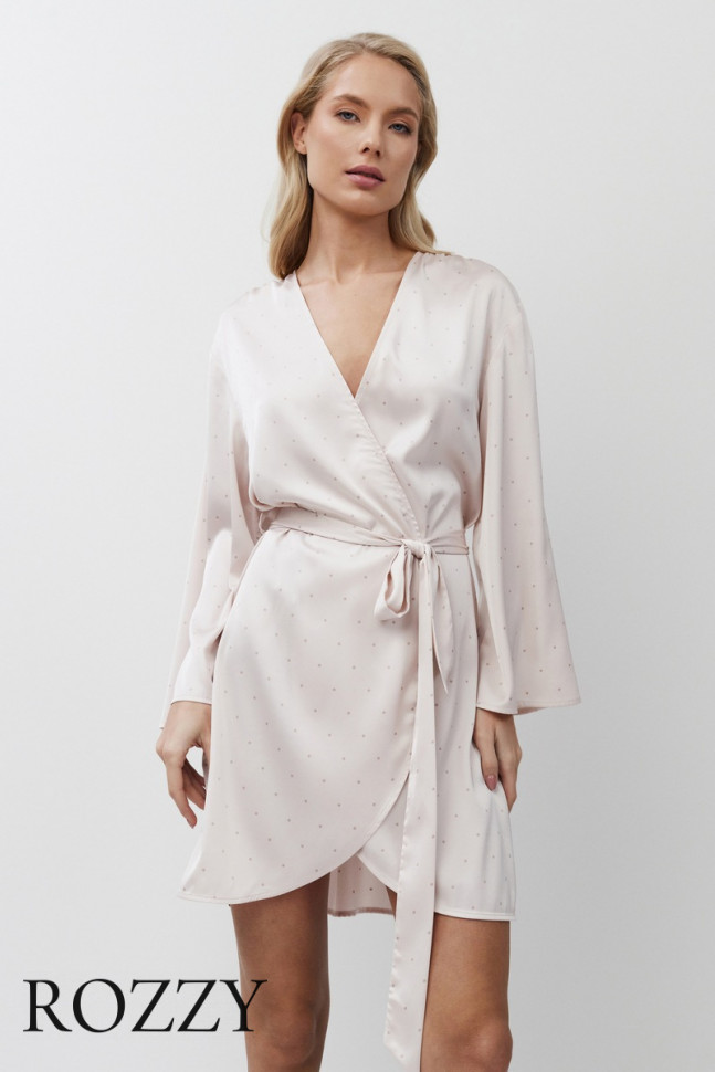 Халат атласный Aruelle Gwen светло-розовый