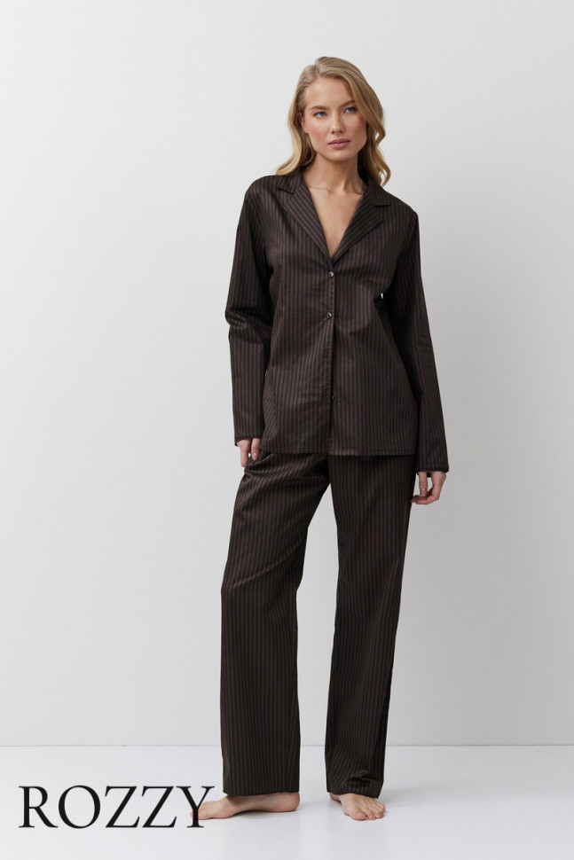 Пижама хлопковая Aruelle Noemie шоколадный