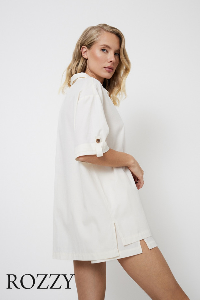 Костюм домашний льняной Aruelle Lorraine Set кремовый