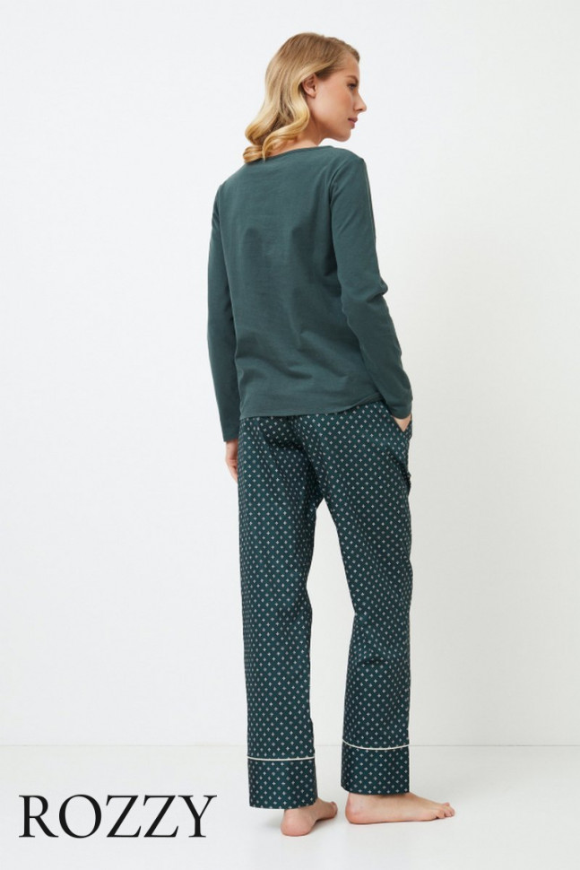 Пижама хлопковая Aruelle Griselle зеленый
