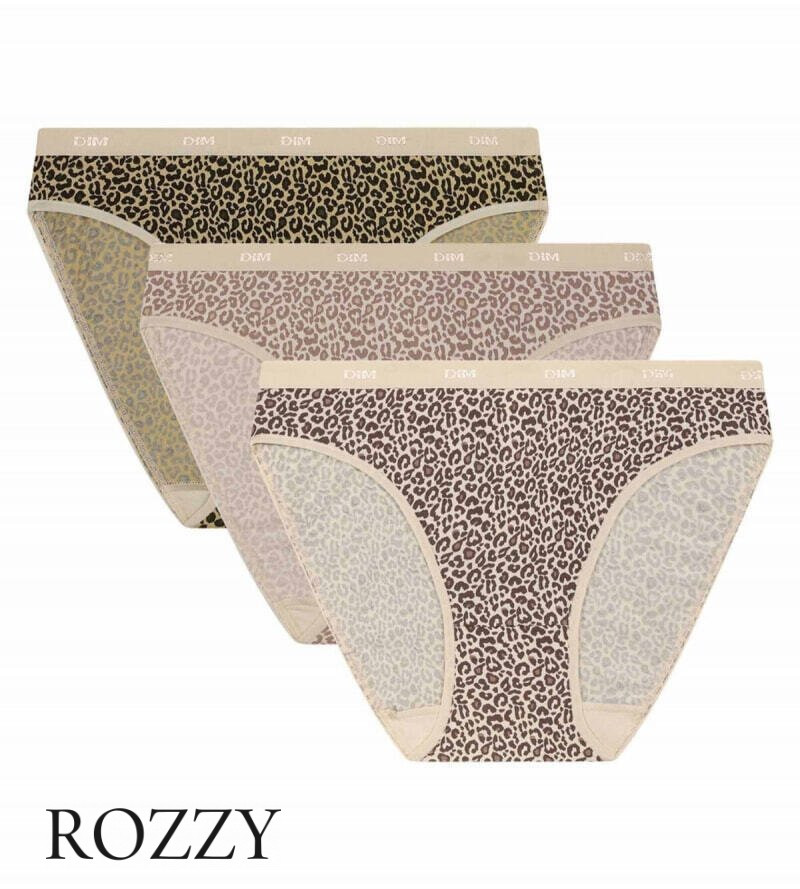 Трусы слипы хлопковые DIM Les Pockets Cotton 4C17 кошачий шик (уп.3шт.)