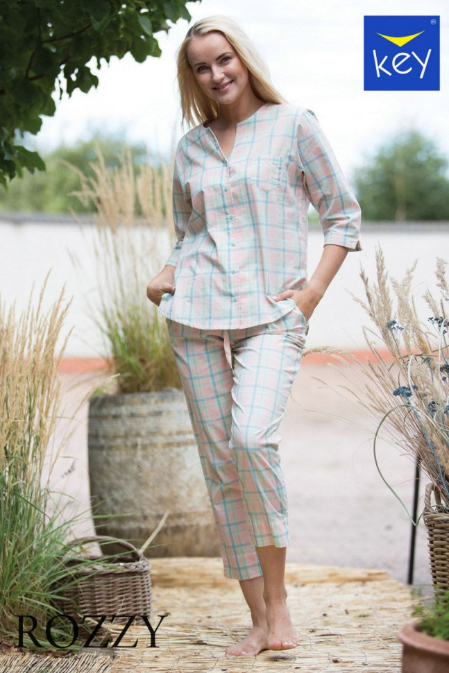 Пижама хлопковая Key LNS 452 1 A21 розовый/голубой