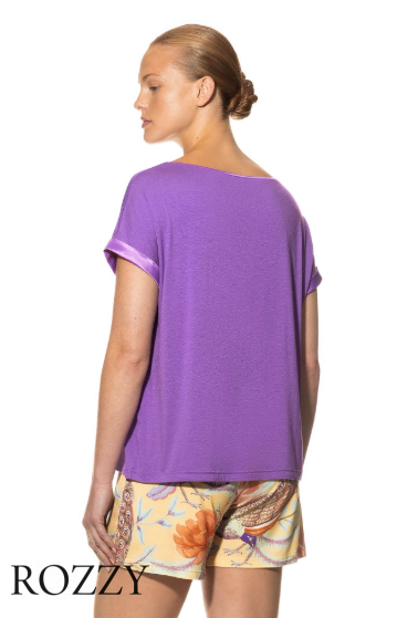 Футболка домашняя вискозная Mey Alena 16407 сиреневая