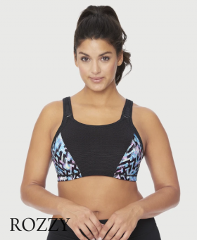 Бюстгальтер спортивный Glamorise GI9167 черный/принт