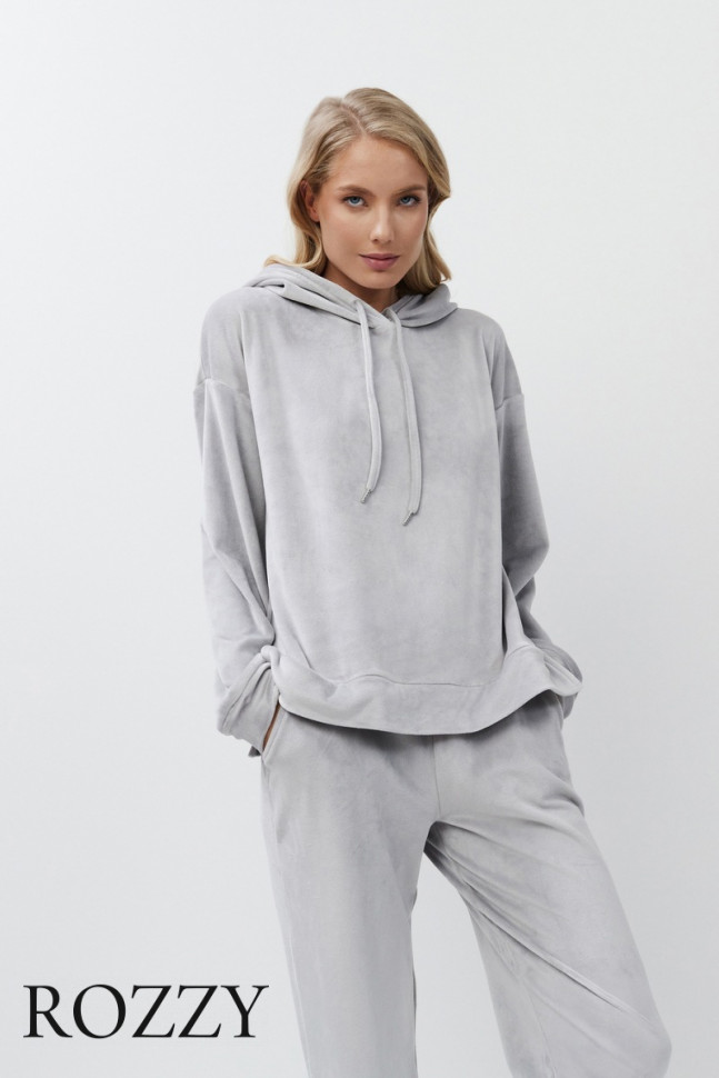 Костюм домашний велюровый Aruelle Geneva Set светло-серый