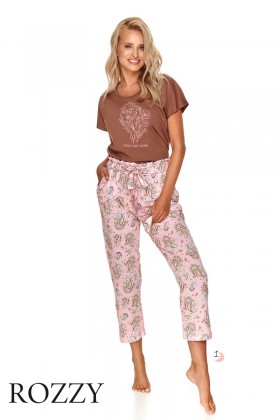 Пижама хлопковая Taro Irina 2685 какао/светло-розовый