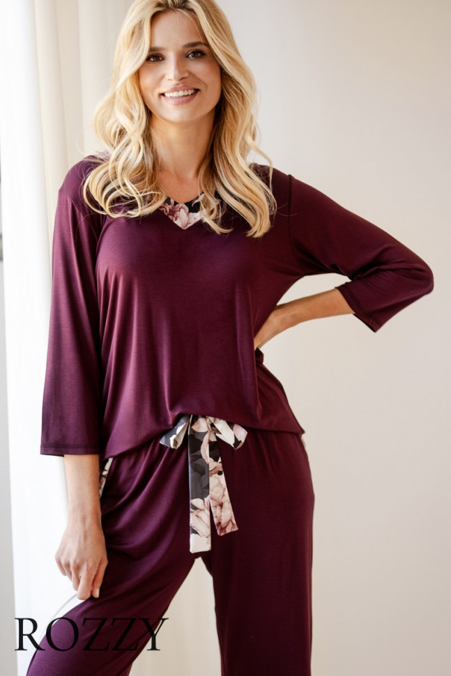 Пижама вискозная Taro Indy 3221 сливовый
