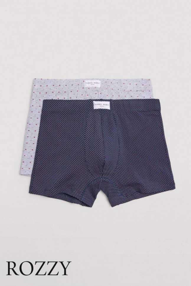 Трусы шорты мужские Ysabel Mora 20377 темно-синий/светло-серый (уп.2шт.)