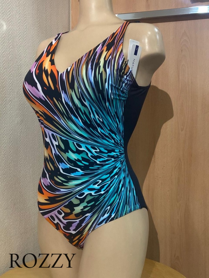 Купальник слитный Naturana 73449 черный/мультиколор К