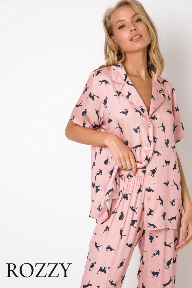 Пижама вискозная Aruelle Polly пыльная роза