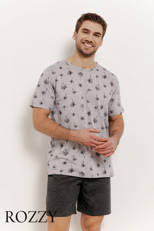 Пижама мужская Taro Archie 3391 светло-серый/графитовый