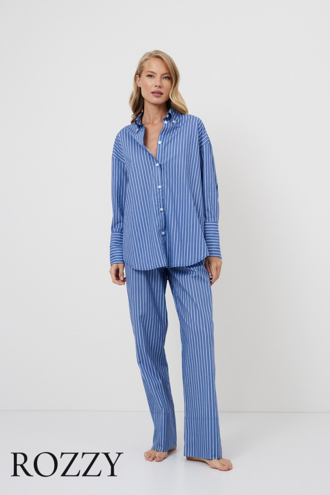 Пижама хлопковая Aruelle Lavinia Set синий