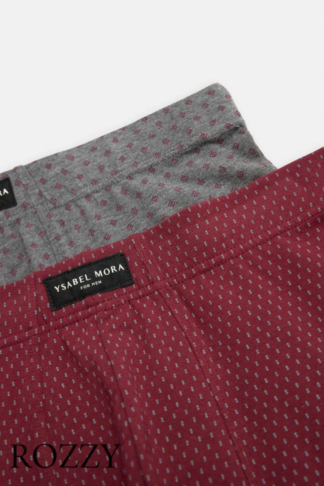 Трусы шорты мужские Ysabel Mora 20425 серый/бордовый (уп.2шт.)