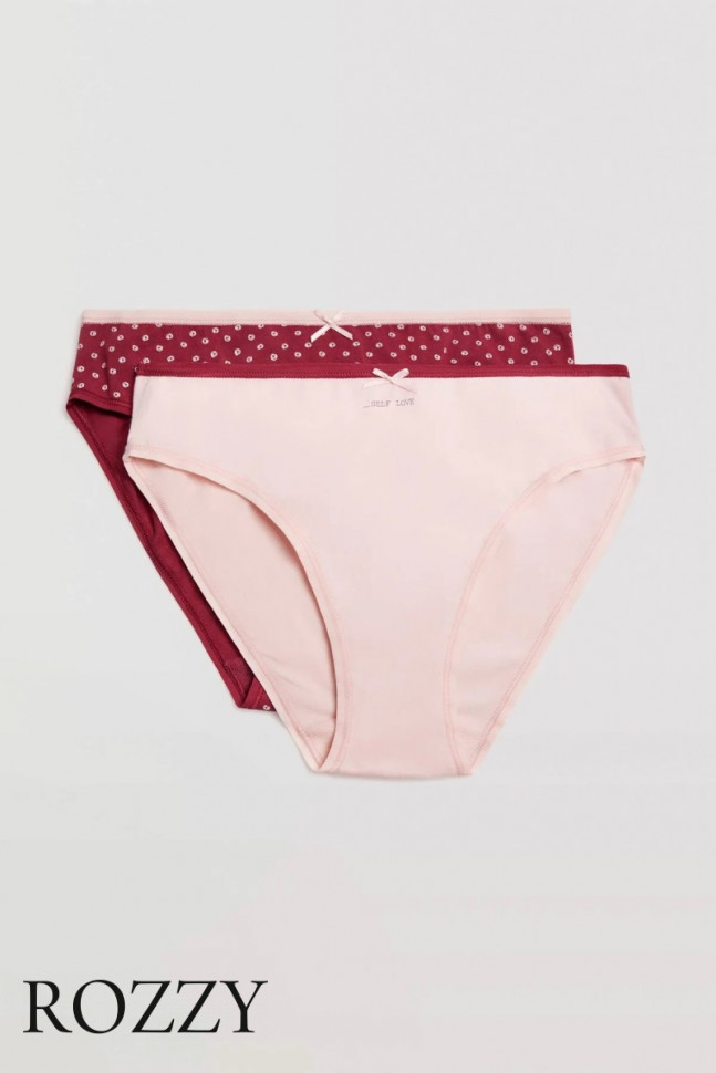 Трусы слипы хлопковые Ysabel Mora 19505 светло-розовый/вишневый (уп.2шт.)