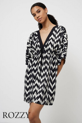 Платье домашнее вискозное Aruelle Zaila черный/белый