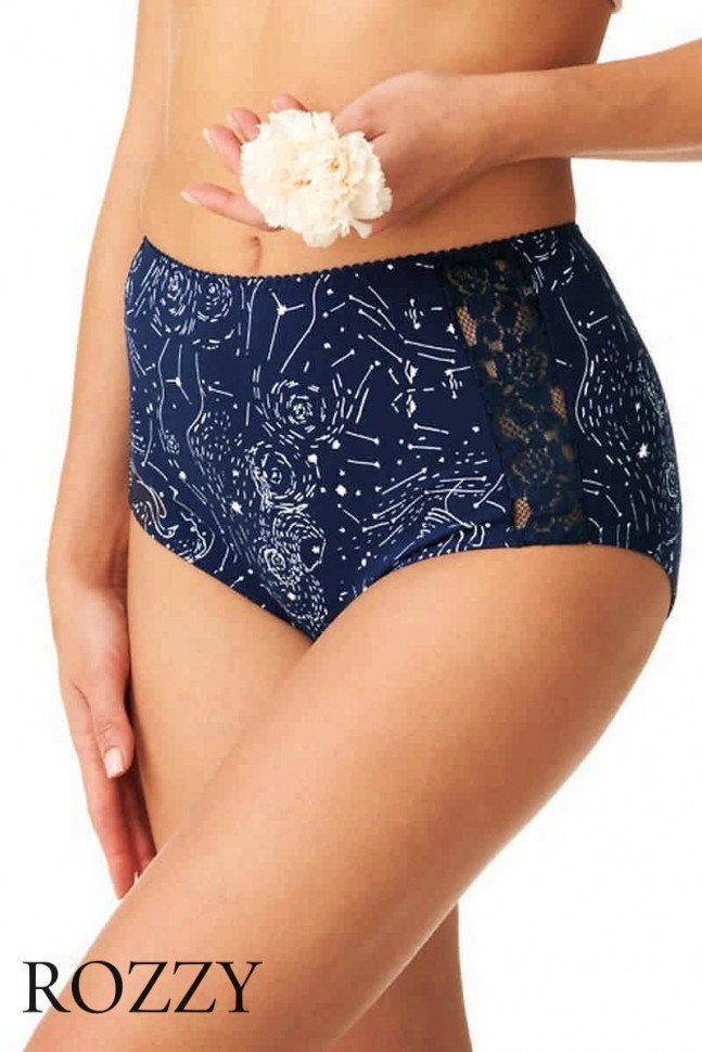 Трусы макси хлопковые Key LPF 911 синий (уп.2 шт.)