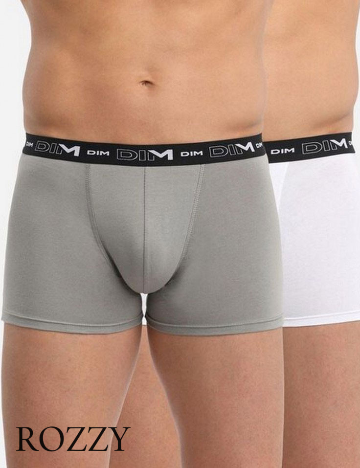 Трусы шорты мужские DIM 6596/2 антрацит/белый (уп.2шт.)