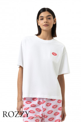 Футболка домашняя хлопковая Mey Solid Love 1210085 белый