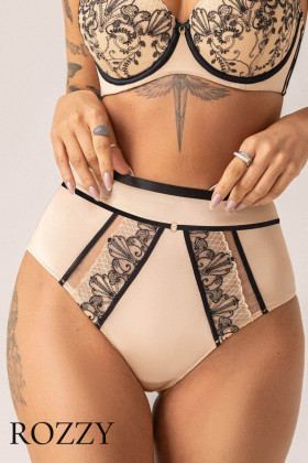 Трусы шорты-стринги Kris Line Oriental бежево-черный