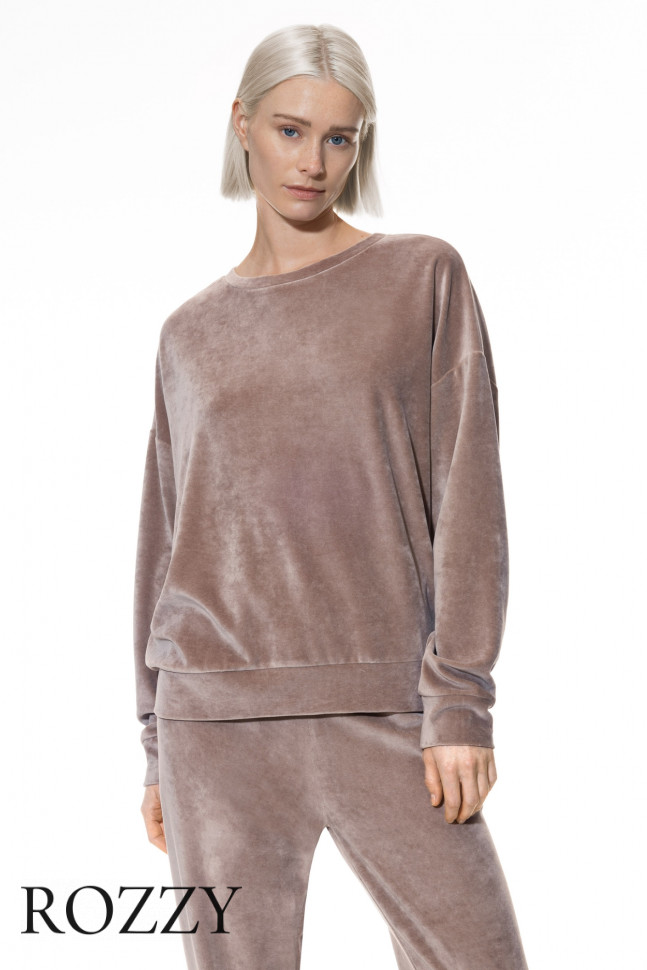 Джемпер домашний велюровый Mey Velvet Dream 1210021 бежево-коричневый