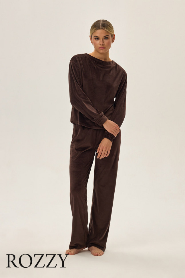 Костюм домашний велюровый Esotiq Jade/89X 42095 шоколадный