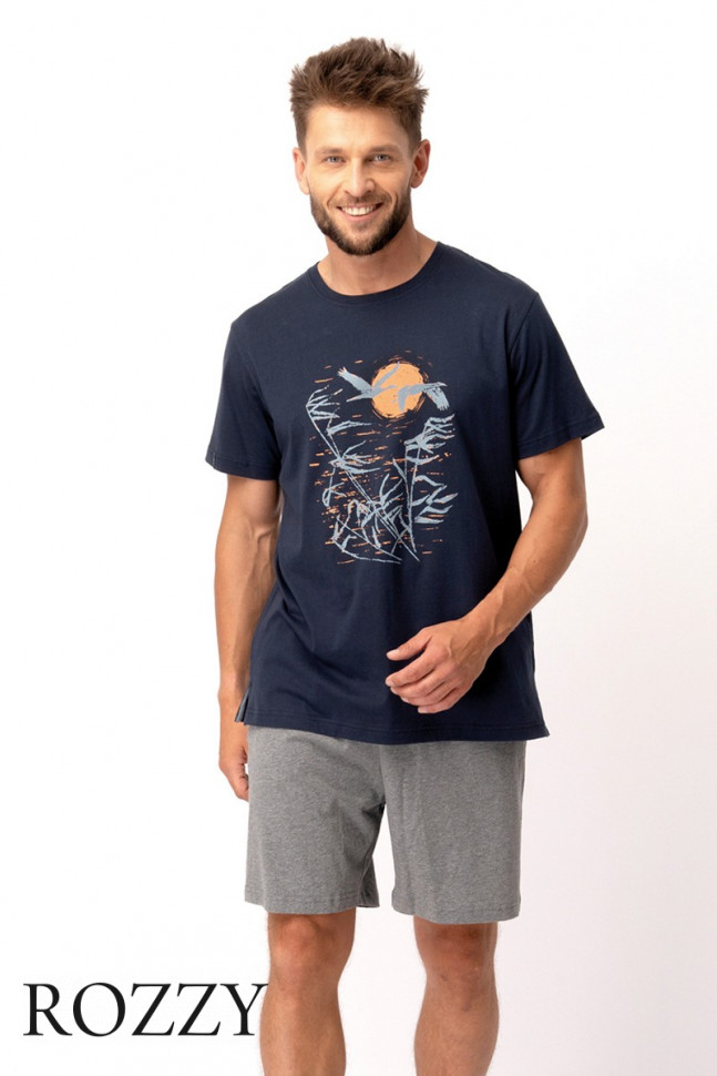 Пижама мужская Key MNS 749 темно-синий/серый