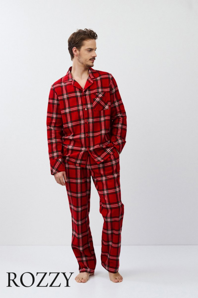 Пижама мужская фланелевая Aruelle Benny красный