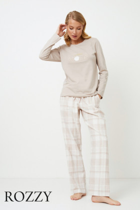 Пижама фланелевая Aruelle Shelli светло-бежевый