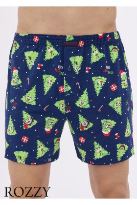 Трусы боксеры мужские Cornette 001/011-14 темно-синий/зеленый