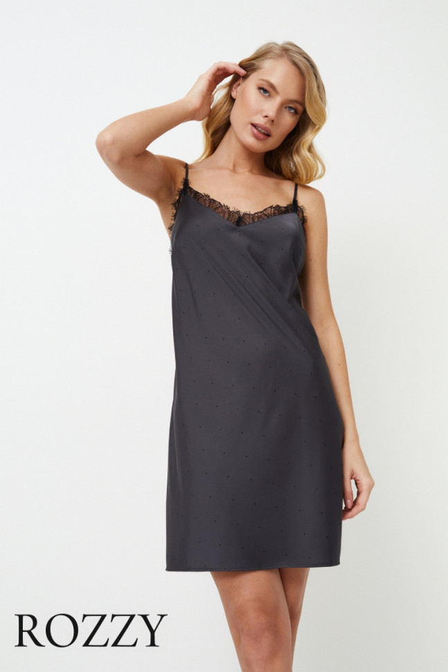 Сорочка атласная Aruelle Aurora графитовый