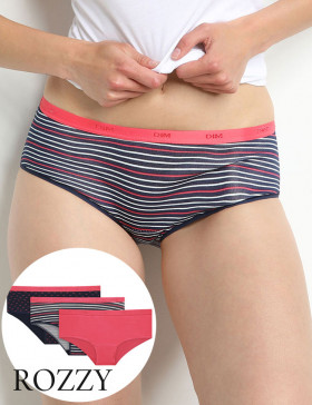 Трусы шорты хлопковые DIM Les Pockets Cotton 4C20 розы (уп.3шт.)