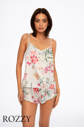 Пижама атласная Esotiq Dare 41231 белый/мультиколор