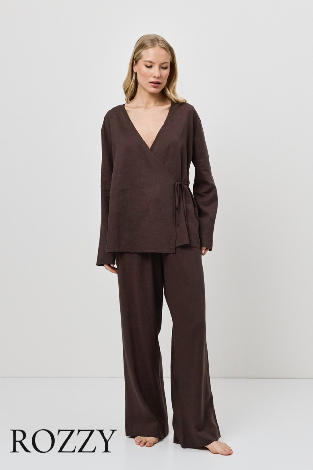 Костюм домашний вискозный Aruelle Clay Set шоколадный