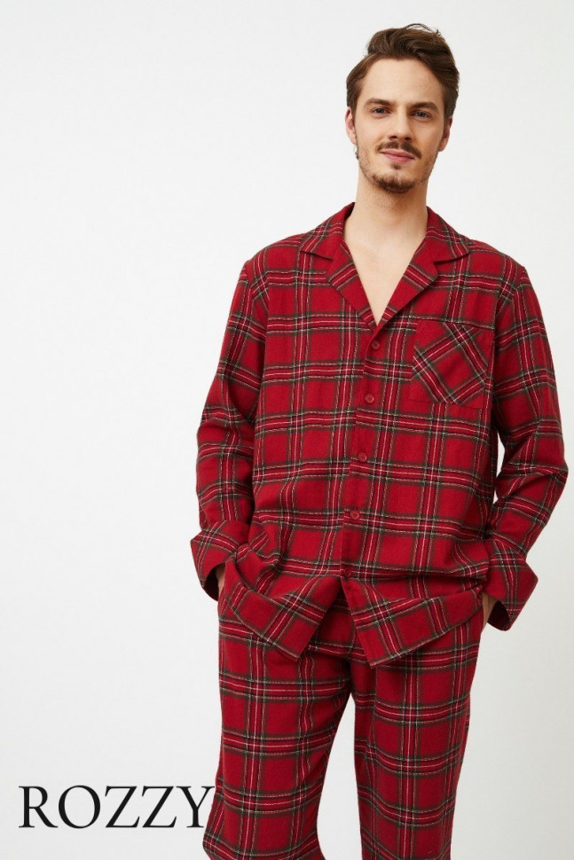 Пижама мужская фланелевая Aruelle Hendrix бургундское вино