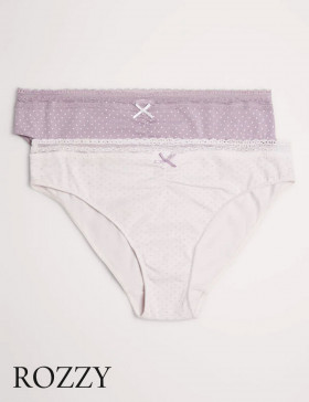 Трусы бикини хлопковые Ysabel Mora 19392 сиреневый/лаванда (уп.2шт.)