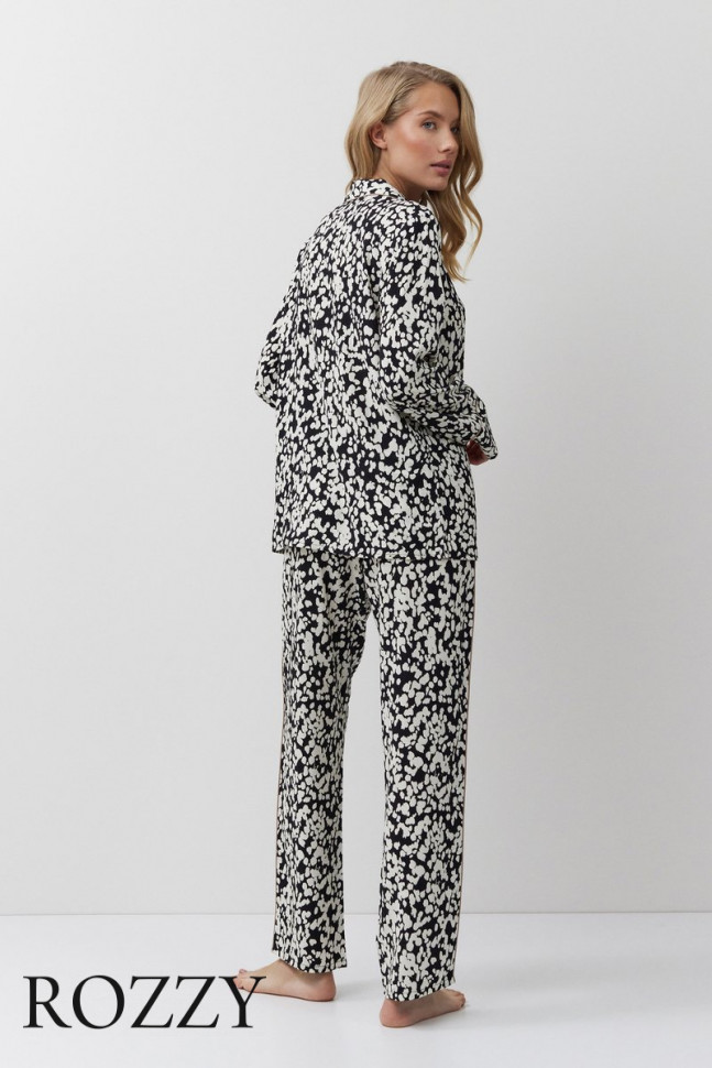 Пижама вискозная Aruelle Solene черный/молочный